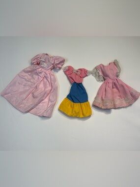 Barbie Pink & Yellow Retro Doll Dresses Set